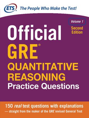 cover image of Official GRE Quantitative Reasoning Practice Questions, Volume 1